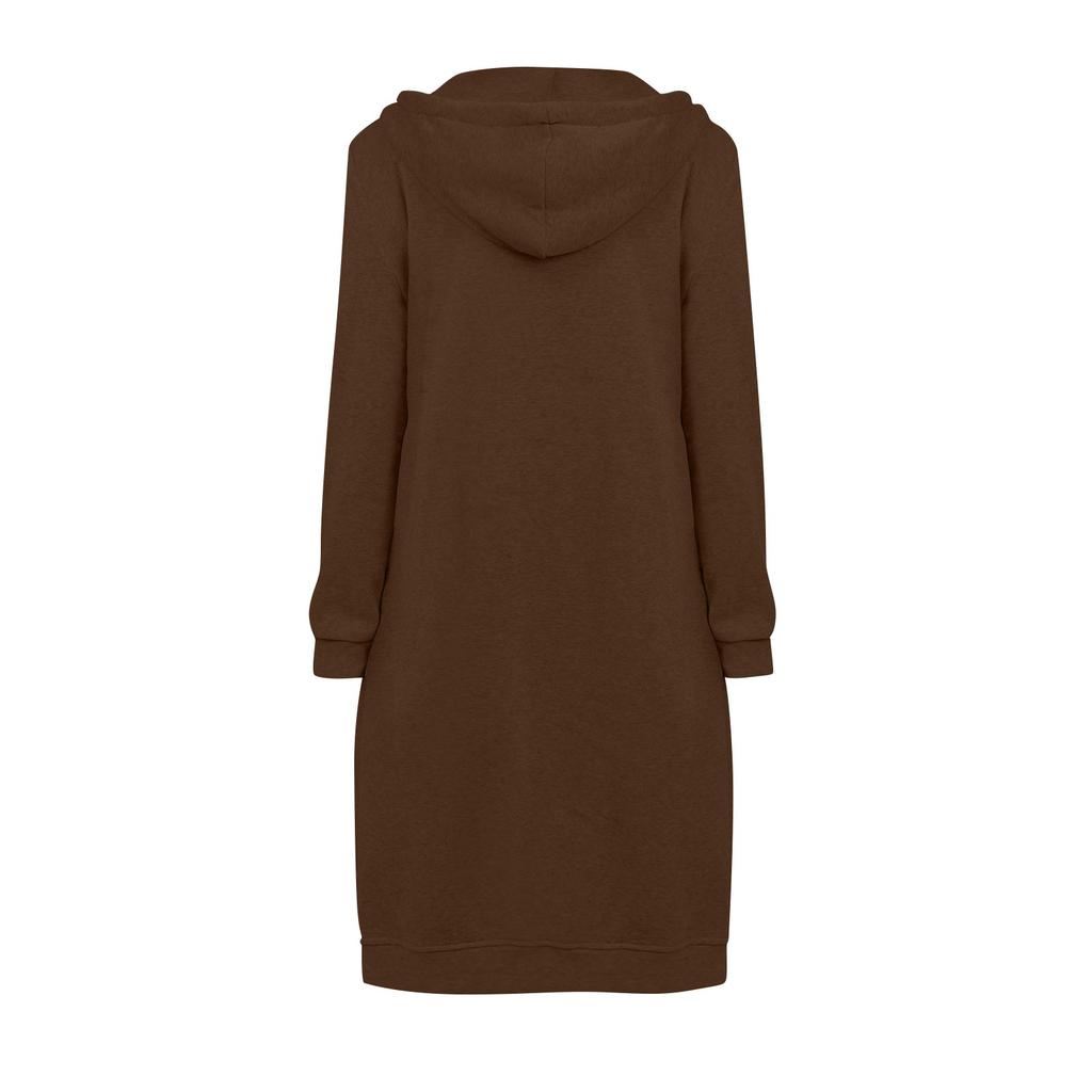 Women's Loose Zipper Cardigan Sweatshirt Long Jacket