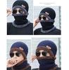 Student Winter Hat Men Warm Winter Thicken Hat And Scarf Two-Piece Knit Windproof Cap Knitted Hat  Men's Hat and Neck Set