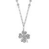 [R4963] - Artisanal Silver Necklace 'Cléopatra' Silver (rhodium) - 20x20mm (Clover)