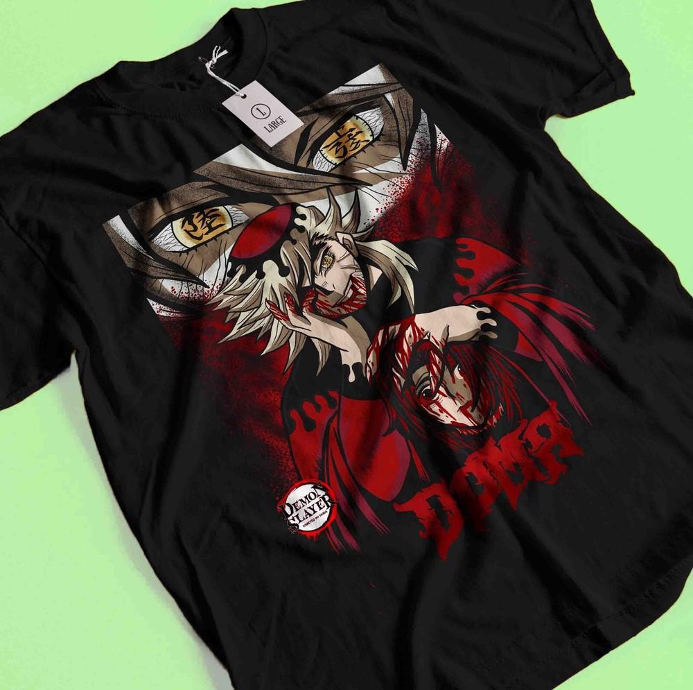 Demon Slayer Shirt Doma Upper Moon 2 Tshirt Zenitsu T-Shirt Akaza Muzan Tanjiro
