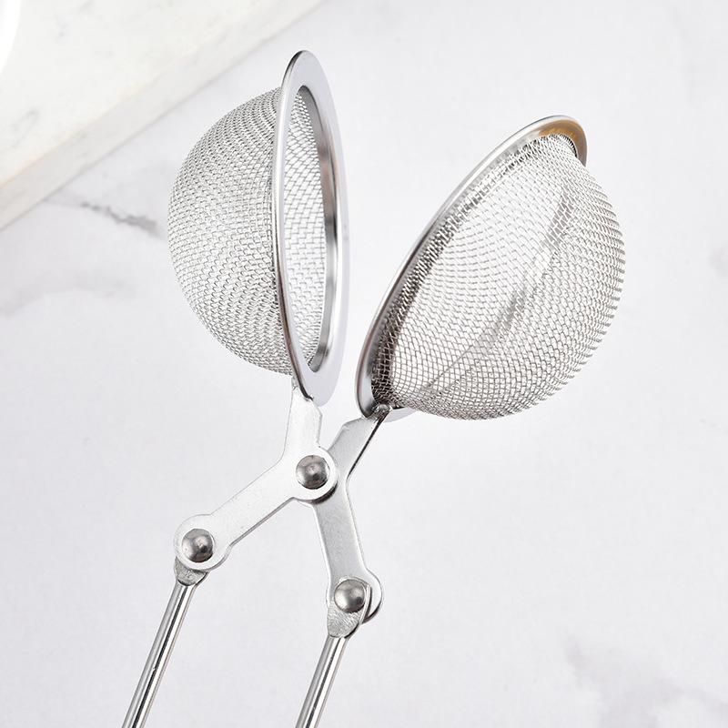 1Pc Stainless Steel Handle Tea Ball Tea Clip To Make Tea Mesh Filter Seasoning Mesh Leakage Ball Clip Easy To Make Tea Ball
