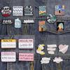 3~6pcs/set Enamel Pin Set Cute Cat Quote Letter Math Oil Painting Cartoon Boy Animals Brooch Lapel Badge Women Men Jewelry