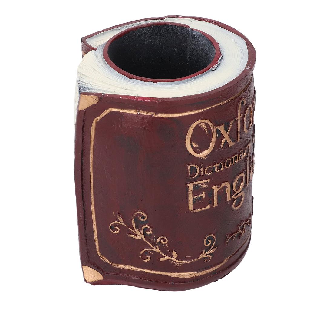 Pen Holder Pencil Desk Organizer Vintage Retro Antique Decorative Library Book Shape Home Office Supply