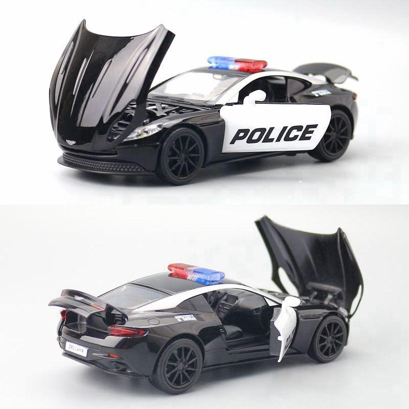 Martin 132 Aston Alloy Car Model Police Car With Sound Light For Collector