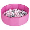 Children Colourfull Foldable Ballpit with 100 Balls, Pink:white/grey/powderpink