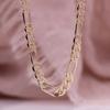 Fashion Exquisite Bracelet Necklace Rose Gold Copper Clavicle Chain Sweater Chain Simple Women Banquet Birthday Gift