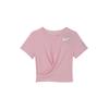 Dri-Fit One Luxe Solid Logo Yoga Quick-Dry Casual Crew Neck Short Sleeve T-Shirt Women Tops Soft-Pink FJ9871-690