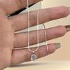 Women's 925 Silver Oval White Agate Snake Chain Necklace