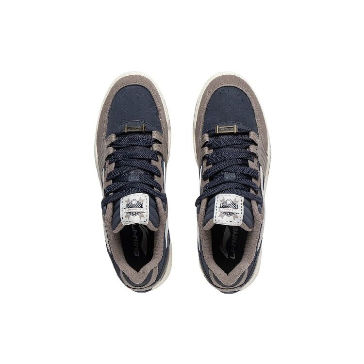 Li Ning Moon White Dream Theme Thick Sole Height Increasing Non-Slip Wear-Resistant Lightweight Low-Top Skate Shoes Men Sneakers Brown AGCS251-4