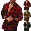 Mens Button Down Shirt Casual Flannel Plaid Slim Fit Long Sleeve Spread Collar Lightweight Tops