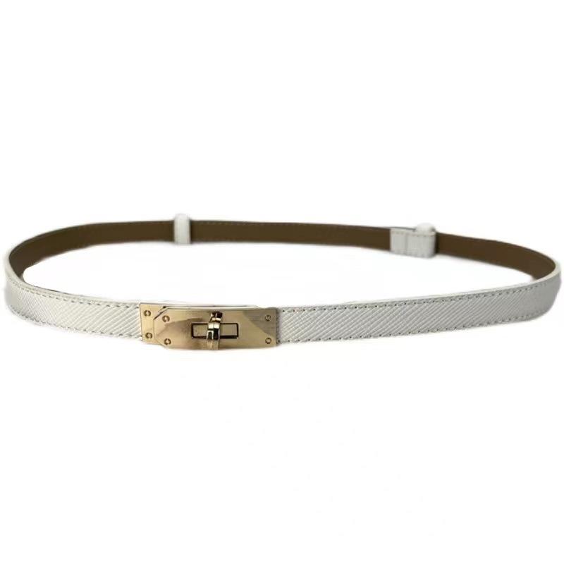 New Fashion Retro Genuine Leather Adjustable Gold Buckle Belt Women Thin Cowskin Belts Female Jeans Dress Waistband