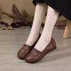 Soft-soled Doudou Shoes Flat-soled Soft Leather Single Shoes Spring Round Head Leather Shoes Medium and Old Women's Shoes Are Versatile