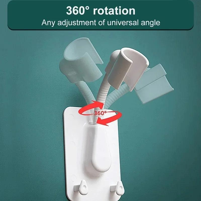 Solid Color Concise Universal Rotation Shower Holder Suction Cup Bathroom Accessories Small Tools Fashion Household Supplies