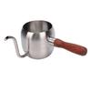 Pour Over Coffee Kettle 500ml 304 Stainless Steel Gooseneck Spout Coffee Drip Teapot with Wood Handle for   Camping