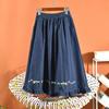 Half Skirt Women Cotton Summer Casual Versatile Elastic Women's Skirt Loose Comfortable Large Size Pleated Skirt