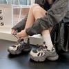 2025 Autumn New Muffin Thick Sole Heightening Dad Shoes Women's Breathable Mesh Sports Fashion Versatile Casual Shoes