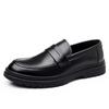 Fashion Handmade Leather Loafers Thick Bottom Casual Driving Flats Slip-on Dress Shoes Comfy Moccasins Versatile Male Driving Footwear