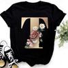 Summer Women's Fashionable Simple Floral Letter Printed Pure Cotton Short Sleeved Women's T-Shirts Women’s