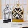 Creative Birdcage Mosquito Coil Holder - Hanging Metal Wrought Iron Mosquito Coil Tray & Incense Burner with Sandalwood Ash Catcher.