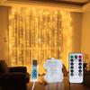 Led Curtain String Light Christmas Fairy Light USB Battery Powered Remote Control 3x3m Wedding
