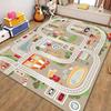 Caravan Kids Play Kids Room Baby Play Baby Mat with Mini Baby Road Play Machine Washable Percy's Mat, Rug, Mat, Cars, Mat, Non-Slip, (Machitanken)