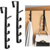 1pc Over-Door Plastic Organizer Rack with 6 Hooks–Bedroom Clothes & Bag Hanger, Purse Holder–Space Saving Home Storage Solution