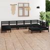 Day and Night - Day and Night Garden Furniture Set 9 Pieces Solid Black Pine Wood