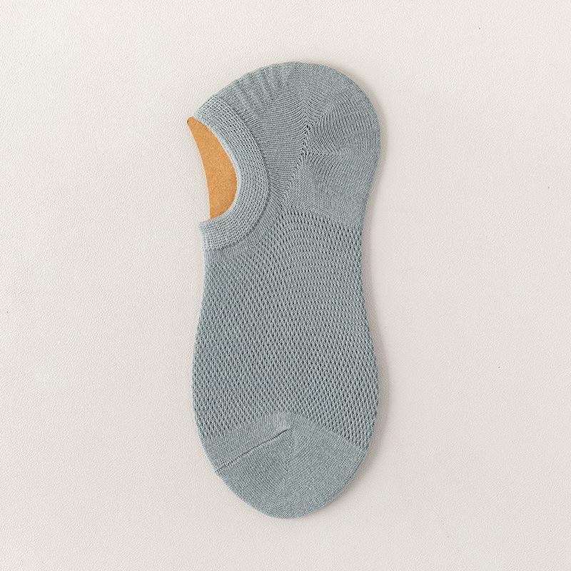 Men's Summer Thin Pure Color Sweat Absorbing Deodorizing Antibacterial Shallow Mouth Invisible Short Boat Socks
