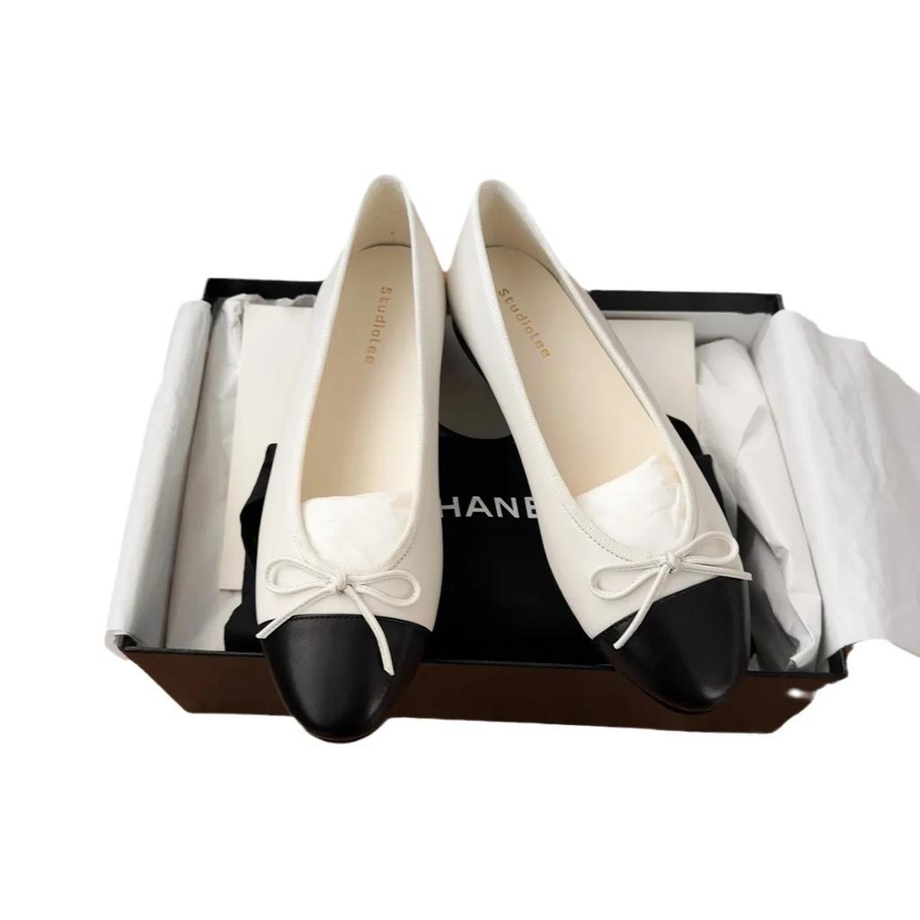 Designer Shoes Women Leather Bowknot Flats Single Fashion Lady Round Toe Light Loafers Ballet Zapados Mujer Size 34-42