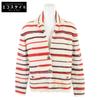 Domestic Regular P64262K60201 Cashmere Stripe Knit Jacket Tops 38 Off whiteUsed