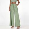 Women's Stylish Solid Color High-waisted Baggy Wide-leg Pants With A Full-length Casual Straight-leg Pants
