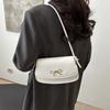 Korean Niche Bow Women's Bag New Trendy and Fashionable Shoulder Bag French Solid Color Underarm Bag