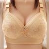 Lace Embroidery Gather To Prevent Sagging Bra Collect and Collect Breast Milk Non Magnetic and Non Steel Ring Women's Large Size Underwear