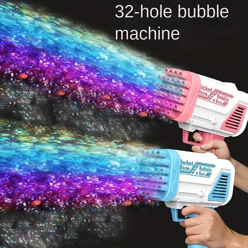 Popular Electric Bubble Gun for Children's Toys 32 Hole Bubble Machine Electric Bubble Gun Without Battery Bubble Water