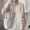 Autumn Winter Women Lambswool Short Coat Vintage Warm Sleeveless Cotton Outwear Female Casual Large Size Waistcoat