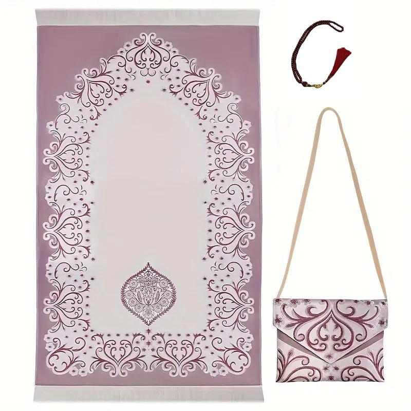 3PC Jacquard Pattern Prayer Mat Middle East Muslim Travel Prayer Mat Set Portable Multiple Options Available