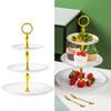 3 Tier Cupcake Stand Holder Dessert Tower Edged Cup Cake Golden Plastic Tiered Serving Tray