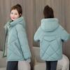 New Winter Women Parka Stand-collar Hooded Jacket Loose Warm Thicken Outerwear Down Cotton Casual Jacket Female Basic Coat