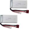 2 Pieces 7.4V 1700mAh Lithium Battery for RC Cars – Compatible with 9200/9200E and More – High Performance, Safe and Durable – Silver