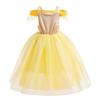 Toddler Girls Belle Cosplay Princess Costume Children Skirt Beauty and the Beast Dress Halloween Costume Yellow Size Years 130 [Dressy Daisy] 8-9