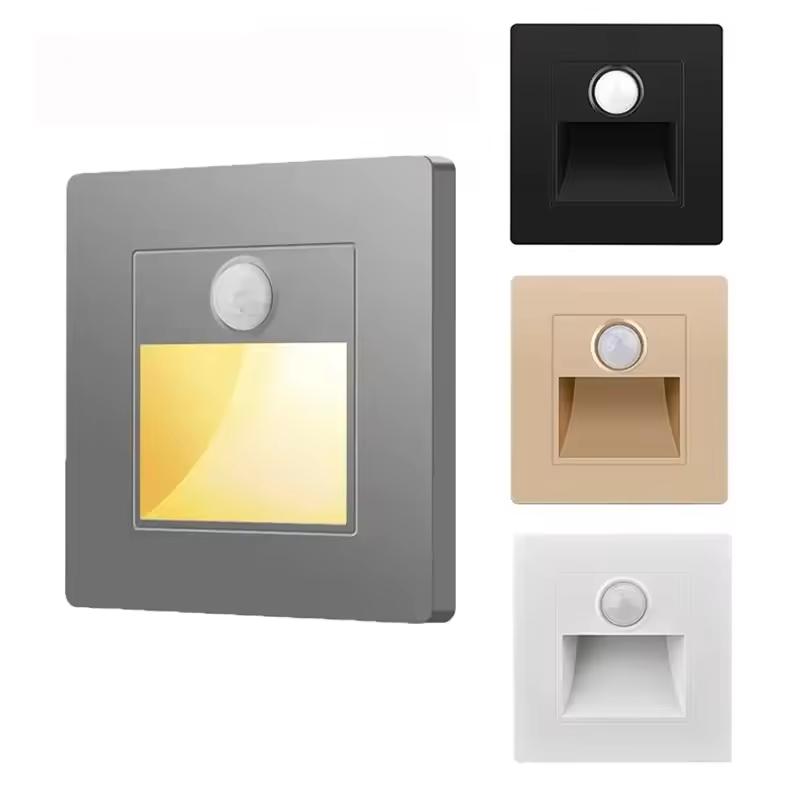 LED Staircase Light Infrared Body Sensor Light Embedded Steps Ladder Stairs Bedroom Night Light