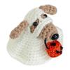 1/2Pcs Halloween Crochet Ghost Dog Doll Mini Handmade Knitting Pumpkin Ghost Puppy Doll Home Office Desktop Animal Decoration Ornament