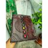 Handmade Leather Journal Spell Book of Shadows Leather Grimoire Journal Leather Notebook Recipe Book Chakra Notebook Christmas