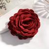 16 Colors Sweat Medium Size Cotton Fabric Rose Flower Hair Claw Clips for Women Korean Ctach Shark Clamp Hair Accessories