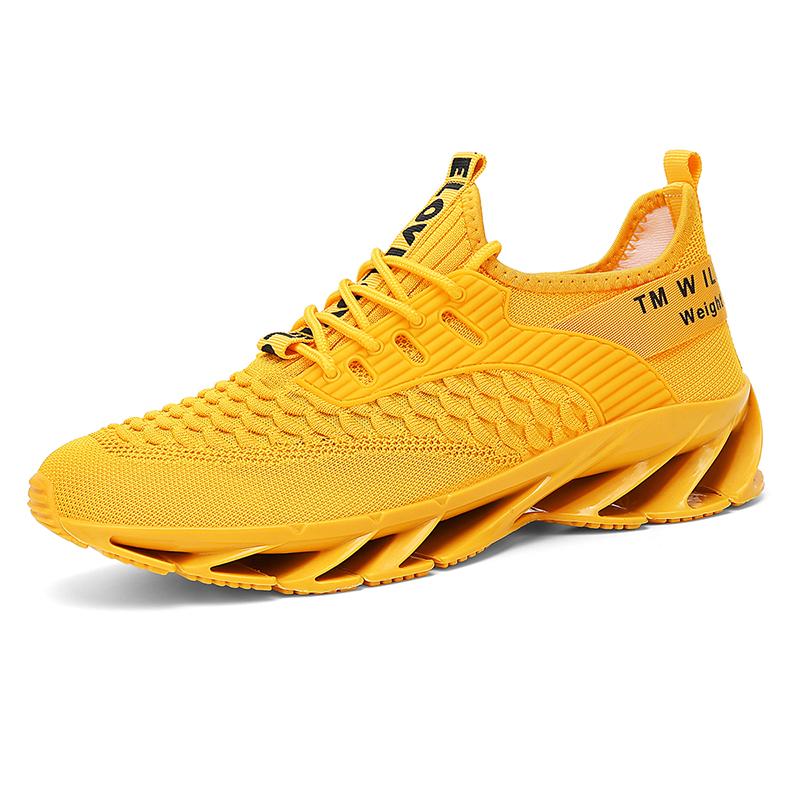 Spring/Autumn Men's Large Size Blade-soled Shoes Flying Weave Fitness Jogging Shoes