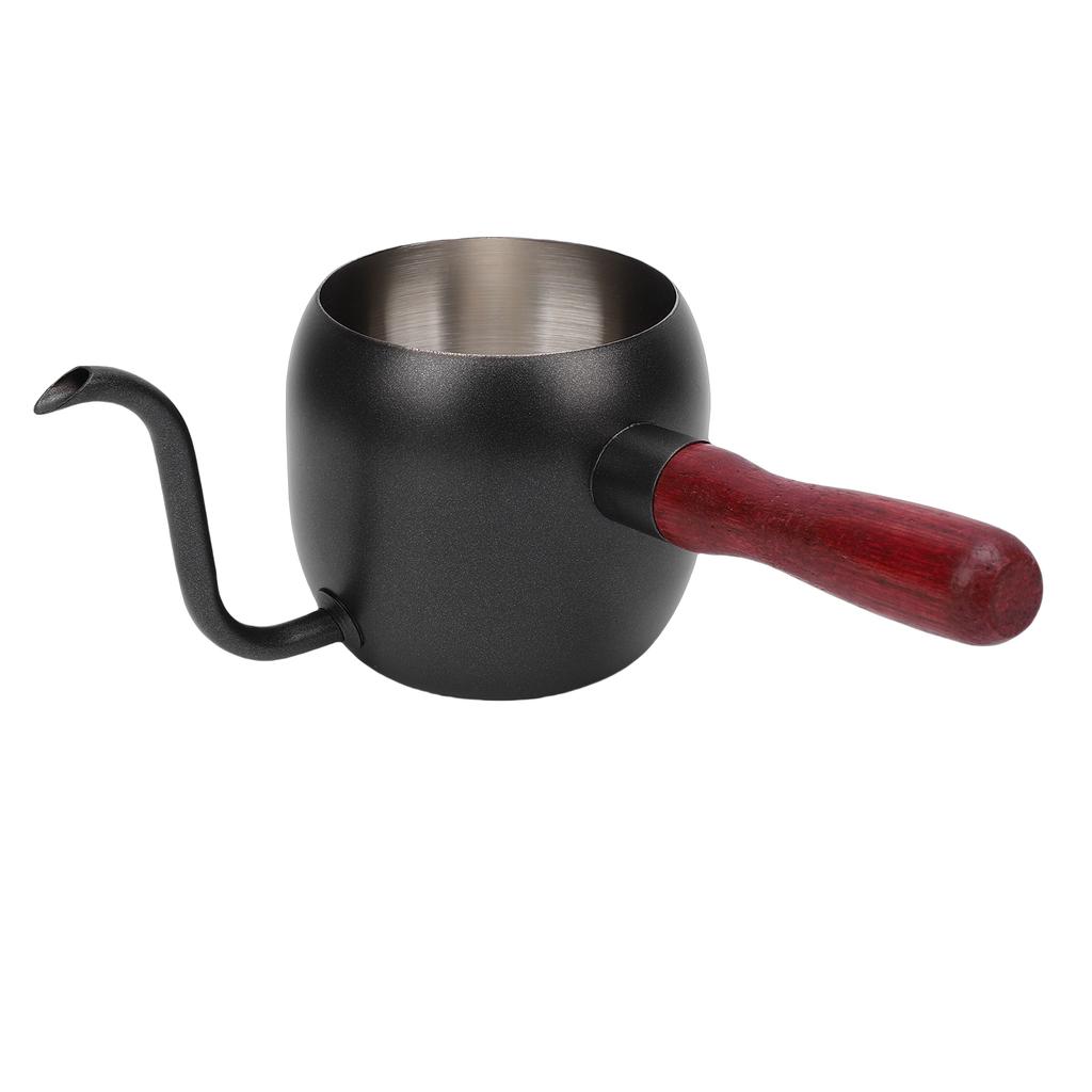 Pour Over Coffee Kettle 500ml 304 Stainless Steel Gooseneck Spout Coffee Drip Teapot with Wood Handle for Camping