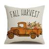 Thanksgiving Linen Pillowcase Autumn Pumpkin Print Pillow Cushion Cover