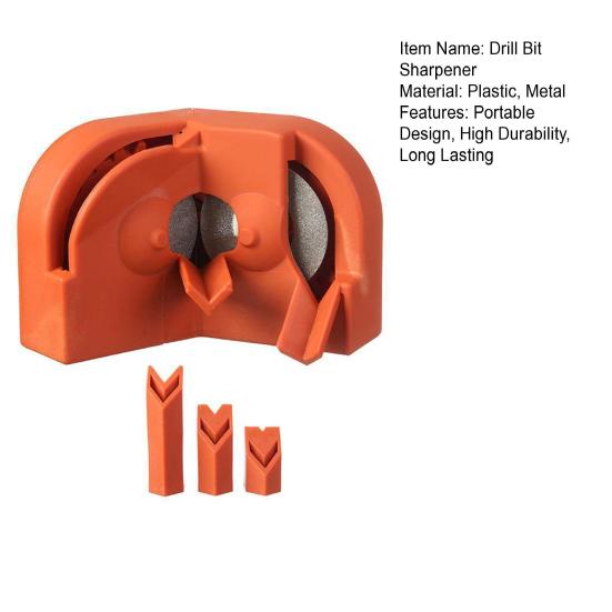 Drill Bit Sharpener Tool with Grinding Wheels Durable Construction Compact Design Portable Universal Versatile Drill Bit Grinding Tool