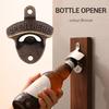 Vintage Cast Iron Wall Mounted Bottle Opener - Durable Beer and Wine Cap Remover Ideal for Home, Bar, and Parties