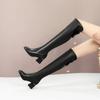 Ladies Shoes 2024 High Quality Back Zip Women's Boots Fashion Butterfly-knot Modern Boots Women New Round Toe Knee-High Boots